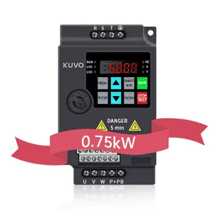 Vfd sürücü 0.75kw frekans dönüştürücü 220v 50hz 60hz AC motor hız kontrol invertörü-kuvo