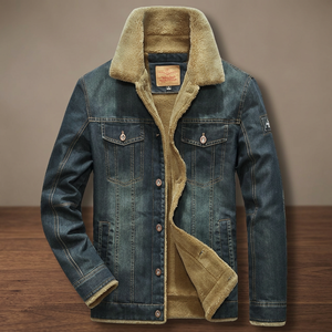 Vestes et Manteaux Homme Personnalisés Nouvelle Collection Tendance en Denim Bleu Délavé de Haute Qualité 100% Coton Coupe Droite avec Imprimé Caoutchouc en Relief Tissé - Product Image 3