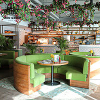 Usine salle à manger meubles Burger Shop café KTV canapé personnalisé Commercial Restaurant demi-cercle cabines en bois sièges
