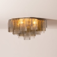 Luz americana moderna de lujo para sala de estar, Hotel, gran banquete, comedor, luces de techo de montaje empotrado de vidrio de gama alta