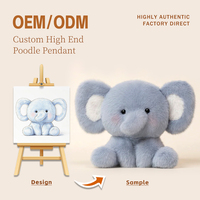 Petit éléphant en peluche doux avec rembourrage en coton PP, brodé, mignon, kawaii, mini-doudou, cadeau d'anniversaire pour enfants