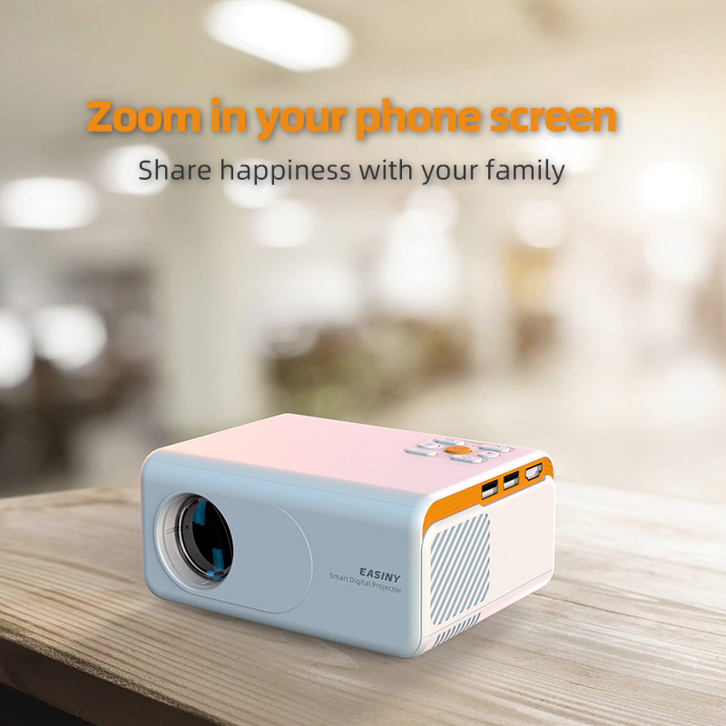2022 new arrival E1 mirror wireless slim led high resolution multilingual home theater cinema education beamer projector