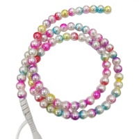 Cordon de charge rapide USB Type-C perlé, avec perles brillantes multicolores dégradées effet aurore, colorées et en vrac, pour matériaux de bricolage faits main
