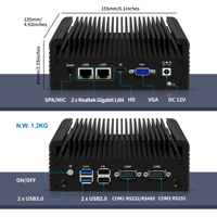 Mini PC CWWK C2 sin Ventilador, Computadora Industrial Celeron N2840, RAM DDR3L, SSD, 2x LAN Gigabit, 2x RS232 COM, Dispositivo de Firewall OPNsense
