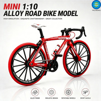 Modelo de Bicicleta de Carretera de Aleación 1:10, Miniatura Deslizable de Simulación de Ciclismo, Adorno Coleccionable, Juguete de Bicicleta Decorativo para Escritorio con Certificación EN71 CE 10P