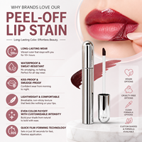 Crayon à lèvres peel-off longue tenue, formule personnalisée OEM, waterproof, anti-transfert, teinte naturelle, stain à lèvres peel-off