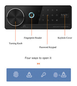 ミニ隠しラグジュアリーロックホテルボールトスモールオフィス耐火金庫マネーコンパートメント指紋シークレットセーフボックス - Product Image 6
