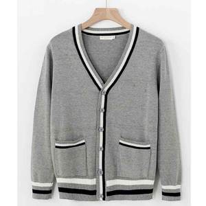 Chemise en tricot à manches longues et col en v unisexe, tricot décontracté, coupe Slim, Jersey, uniforme, tricot épais, <span class=keywords><strong>pull</strong></span> - Product Image 5