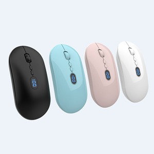 เมาส์ออปติคอลไร้สายแบบชาร์จได้ 2.4GHz พร้อมไฟ LED แสดงสถานะแบตเตอรี่ ดีไซน์บางเฉียบ คลิกเงียบ ออกแบบตามหลักสรีรศาสตร์ สำหรับแล็ปท็อปและเดสก์ท็อป - Product Image 1