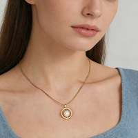 Collier ras du cou minimaliste géométrique en acier inoxydable plaqué or avec perle coquillage, tendance mode, pour femmes - Fournisseur de bijoux