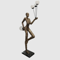 Lampadaire Sculpture Moderne Figure Abstraite Lampe LED Artistique Humanoïde de Luxe en Résine de Fibre de Verre pour Décoration d'Hôtel, de Salon et de Maison