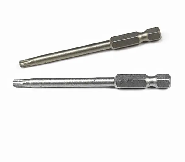 CNC הפיכת שוק Hex Torx מברג ביטים עם חור 50-300mm ארוך לביטחון כוכבים ראש בורג בורג מחברים כלים