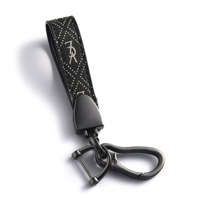 Llavero de tela retro moderno con gancho metálico para coche/motocicleta y logotipo personalizado - Product Image 3