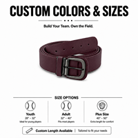 Ceinture de sport classique en cuir PU à boucle ardillon réglable, confortable et ajustable, pour hommes, idéale pour le baseball et le softball, personnalisable en usine avec faible MOQ
