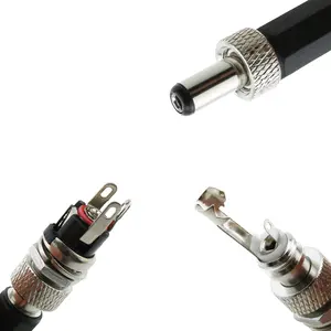 5,5 × 2,1 MM Gleichstromstecker Jack weibliche Plattenhalterung Verbinder Schnurverschluss Eingangsadapter