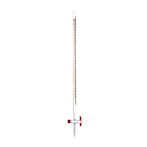 Burette en verre borosilicaté transparente ou ambrée avec robinet en verre et robinet en PTFE, 10ml, 25ml, 50ml, 100ml, pour titration en laboratoire - Product Image 2