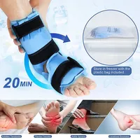 Compresses de gel réutilisables chaudes et froides pour le soulagement des douleurs aux pieds, la tendinite d'Achille, les blessures aux chevilles et aux talons - Enveloppement de glace pour la cheville