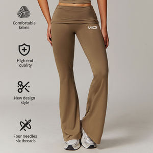 Pantalones de Yoga con cintura plegable de secado rápido para mujer, mallas de Yoga de entrenamiento para levantamiento de glúteos - Product Image 3