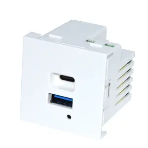 New model 45x45mm USB power socket outlet XJY USB-17P-3- A/C 65W fast charge dual USB charger module