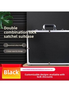 Valise en alliage d'<span class=keywords><strong>aluminium</strong></span> de 15 pouces, grande capacité de 20 pouces, avec double serrure à combinaison, pour documents, instruments et rangement domestique - Product Image 5