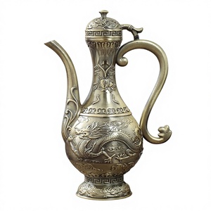 Ensemble distributeur de <span class=keywords><strong>liqueur</strong></span> et pot à vin Longfeng haut de gamme, en métal, style ancien, avec petites tasses à vin pour la maison - Product Image 1