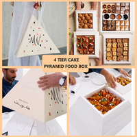 Individuell Bedruckte Catering-Pyramidenbox aus Kraftpapier für Sandwiches, Brot, Kuchen, Desserts, Snacks und Schokolade