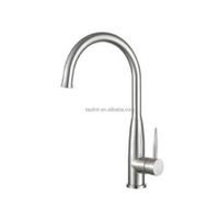 Robinet de cuisine Taplink à montage sur plan, monocommande, en acier inoxydable brossé, finition chromée, mitigeur moderne pour évier, eau chaude/froide