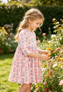 2026 New Children's Baby Girls Ribbons &amp; <strong>Rodeos</strong> Pocket Twirl <strong>Dress</strong> - Product Image 4