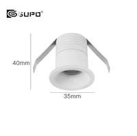 GUPO 24V 2W Mini spot encastré anti-éblouissement à coupelle profonde et corps long pour vitrine de bijoux et vitrine de musée