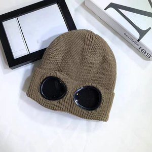 Gorro de punto con gafas, negro, unisex, cálido para invierno, plegable, moderno - Product Image 6