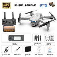 Drone E99 à moteur brushless, triple caméra 4K HD, évitement d'obstacles sur 3 côtés, conception pliable en plastique, reconnaissance visuelle IA