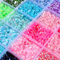 Rhinestone 3mm 42 Warna Campuran untuk Seni Kuku, Kerajinan Berkilau, Grosir