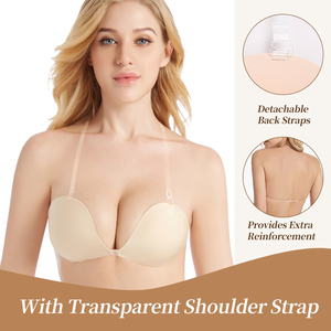 Rẻ hơn độn áo ngực Bio keo phụ nữ đẩy lên áo ngực với dây đeo trong suốt - Product Image 6