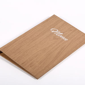 Libretas de Menú de Alta Calidad con Diseño de Madera, Porta Menús de Cuero, Cubierta de Cuero para Menús de Restaurante, Bar o Club - Product Image 3