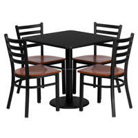 Vente en gros ensemble de table à manger ronde en fer (1 table + 4 chaises)-meubles minimalistes pour magasin de café/thé ensemble de salle à manger en fer durable