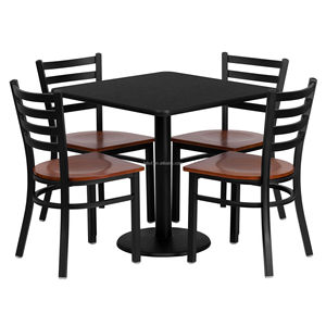 Juego de mesa de comedor de hierro Redonda al por mayor (1 mesa + 4 sillas)-<span class=keywords><strong>Muebles</strong></span> minimalistas <span class=keywords><strong>para</strong></span> cafetería/tienda de té Juego de comedor de hierro duradero - Product Image 3