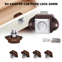 TYTXRV Mini Verrou à Bouton Poussoir pour Tiroir et Armoire, Loquet de Porte à Bouton Poussoir pour Camping-car et Caravane, 10 pièces/boîte