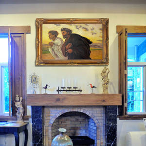 カスタムサイズ ゴールデン・ダスク背景 油絵複製画 人物画 聖典風 手描き キャンバス画 - Product Image 3