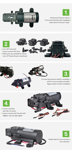 Bomba de diafragma de 70PSI, 12v, CC, motor, bomba de agua de pulverización agrícola eléctrica, lavado de coches, alta presión - Product Image 4