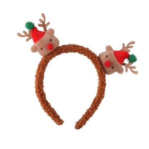 Serre-tête de Noël mignon fait main en forme de renne et de Père Noël, en peluche féerique pour l'automne et l'hiver, accessoire capillaire fantaisie et tendance pour filles, idéal pour les fêtes. - Product Image 2