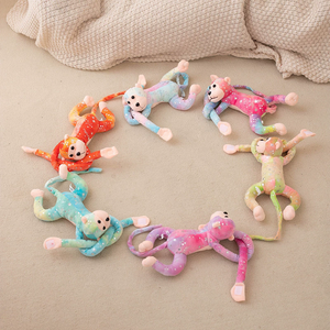 Scimmia Colorata Multicolore in Peluche con Braccia Lunghe e Stampa in Lamina, Scimmietta da Abbracciare, Compagno di Giochi per Bambini - Product Image 2