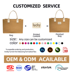 Fournisseur de sacs de haute qualité, logo personnalisé, sacs à main en tissu feutré écologique, sacs de shopping en feutre de laine pour femmes, <span class=keywords><strong>sac</strong></span> fourre-tout - Product Image 2