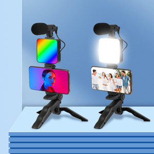 Bộ đèn video RGB với micro và chân máy 3 trong 1, bộ dụng cụ vlog dành cho phát trực tiếp, giá đỡ điện thoại, gậy <span class=keywords><strong>selfie</strong></span> có thể điều chỉnh - Product Image 5