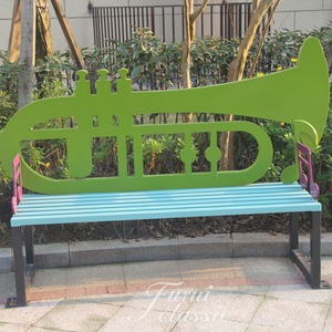 Banc de jardin en acier inoxydable en forme d'harpe, créatif, pour la décoration paysagère publique - Product Image 3