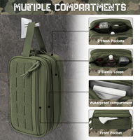 Petite trousse de toilette tactique zippée pour sac, pochettes Molle en polyester imperméable pour hommes, idéale pour le voyage, la douche et le rasage