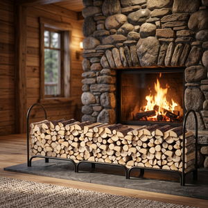 Modern Steel <b>Log</b> <b>Holder</b> Rectangle Powder Coated Firewood Storage Rack for Fireplace - Product Image 6