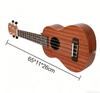 Wholesale 21Inch Sapele Wood Ukulele Mini 4-String Hawaii Wooden Guitar OEM/ODM Custom Logo for Holiday Gifts Music Teaching Aid
