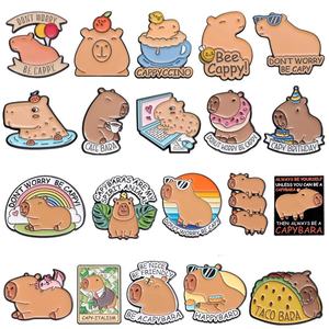 <span class=keywords><strong>Aliexpress</strong></span> New Cute Style Capibala Metal Badge Die <span class=keywords><strong>Cut</strong></span> Combinaison Set Zinc Souvenir Model Capybara Broche Creative Buddha - Product Image 2