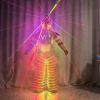 Costumes de danse laser performants, nouveautés pour fêtes, vêtements d'armure LED pour hommes, costume de robot Tron LED avec lumière laser pour bars et raves