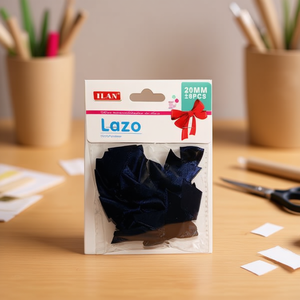 ILAN Lazo 20mm Ruban bleu marine Nœuds 8 pièces Décorations artisanales - Product Image 2